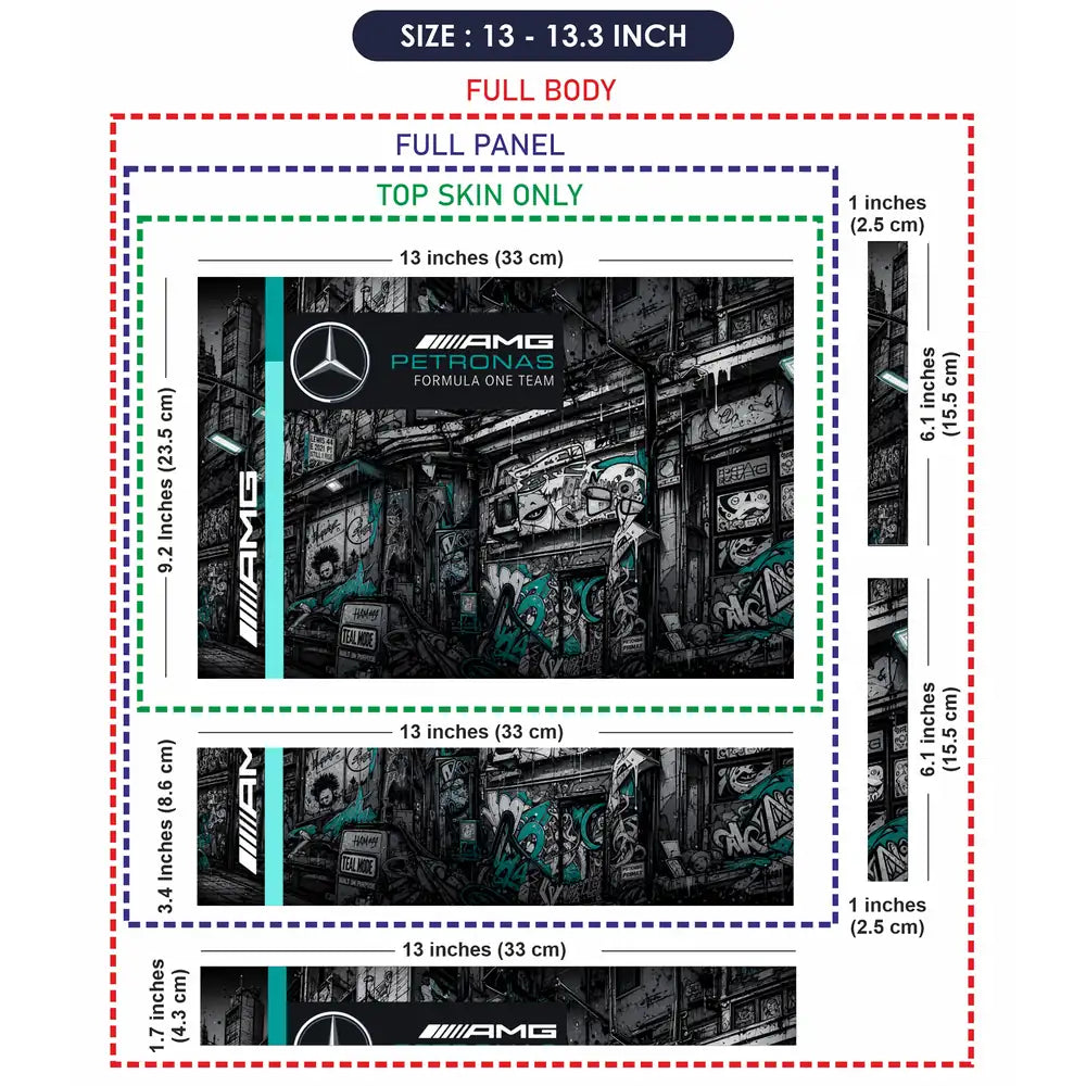 Mercedes AMG Petronas Graffiti City Laptop Skin - View 6