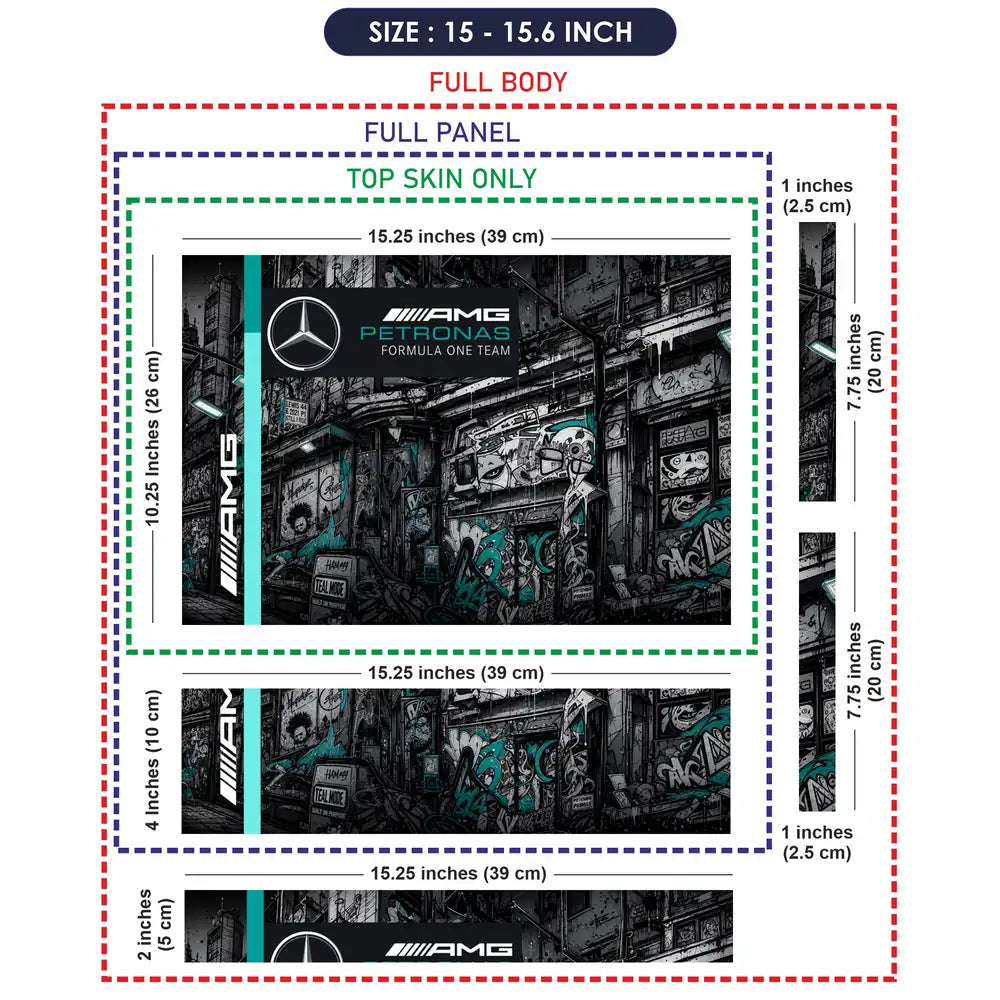 Mercedes AMG Petronas Graffiti City Laptop Skin - View 8