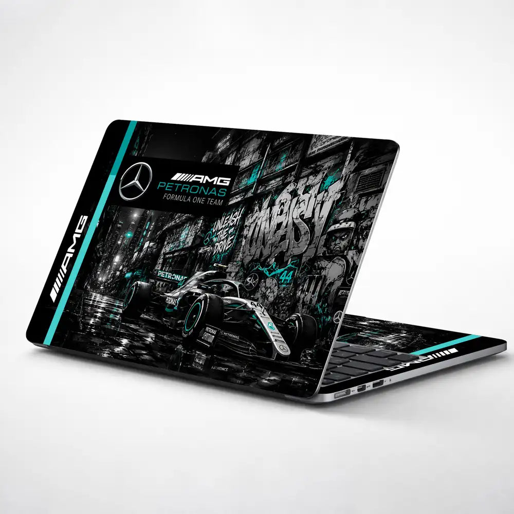 Mercedes AMG Petronas Night City Laptop Skin - View 1