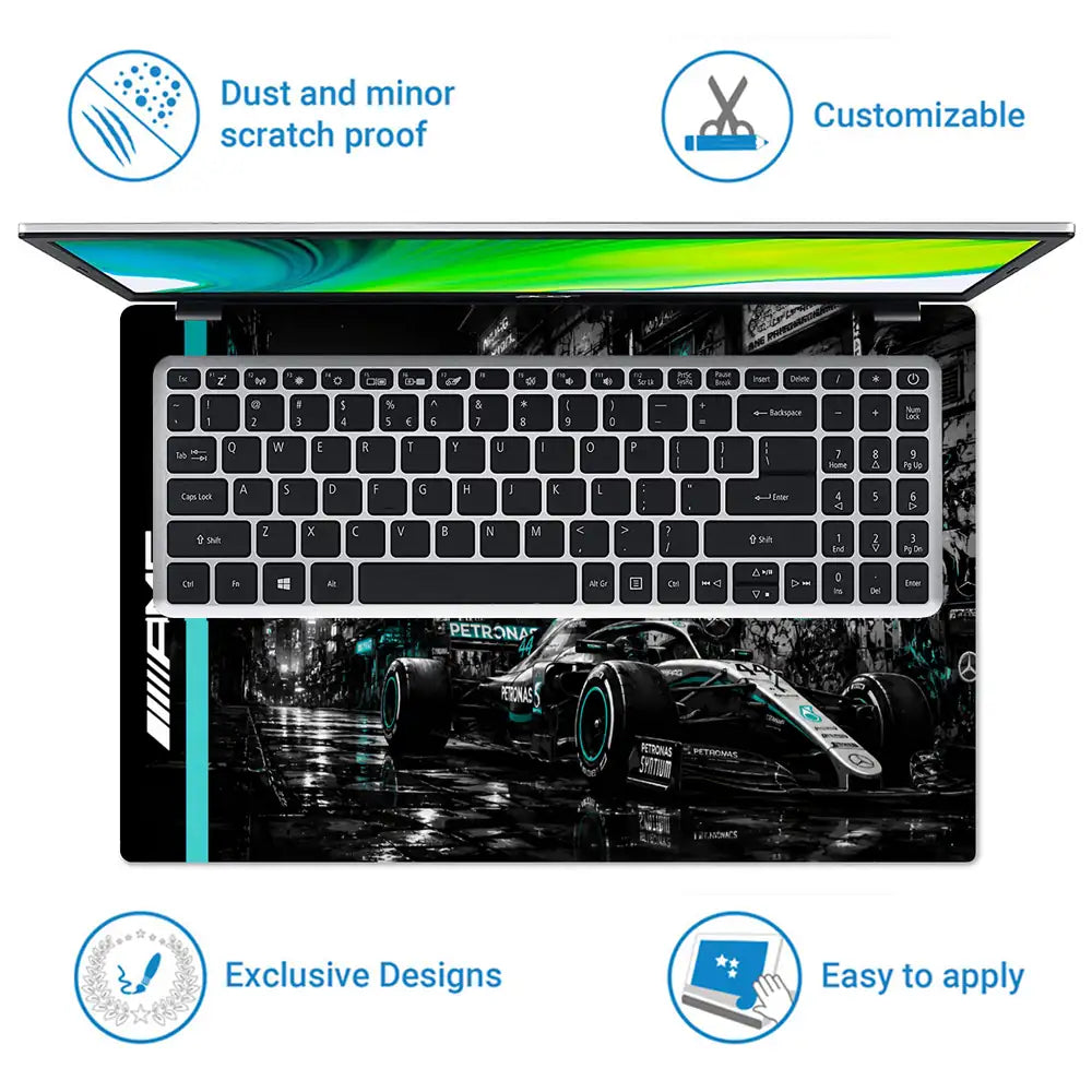 Mercedes AMG Petronas Night City Laptop Skin - View 5