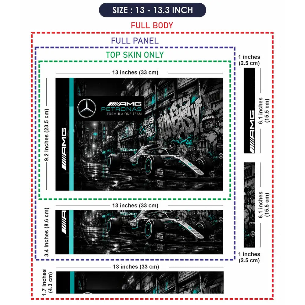 Mercedes AMG Petronas Night City Laptop Skin - View 6