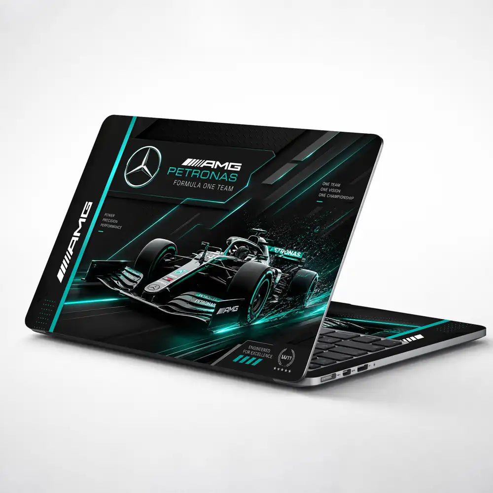Mercedes AMG Petronas W11 Tech Dark Laptop Skin - View 1