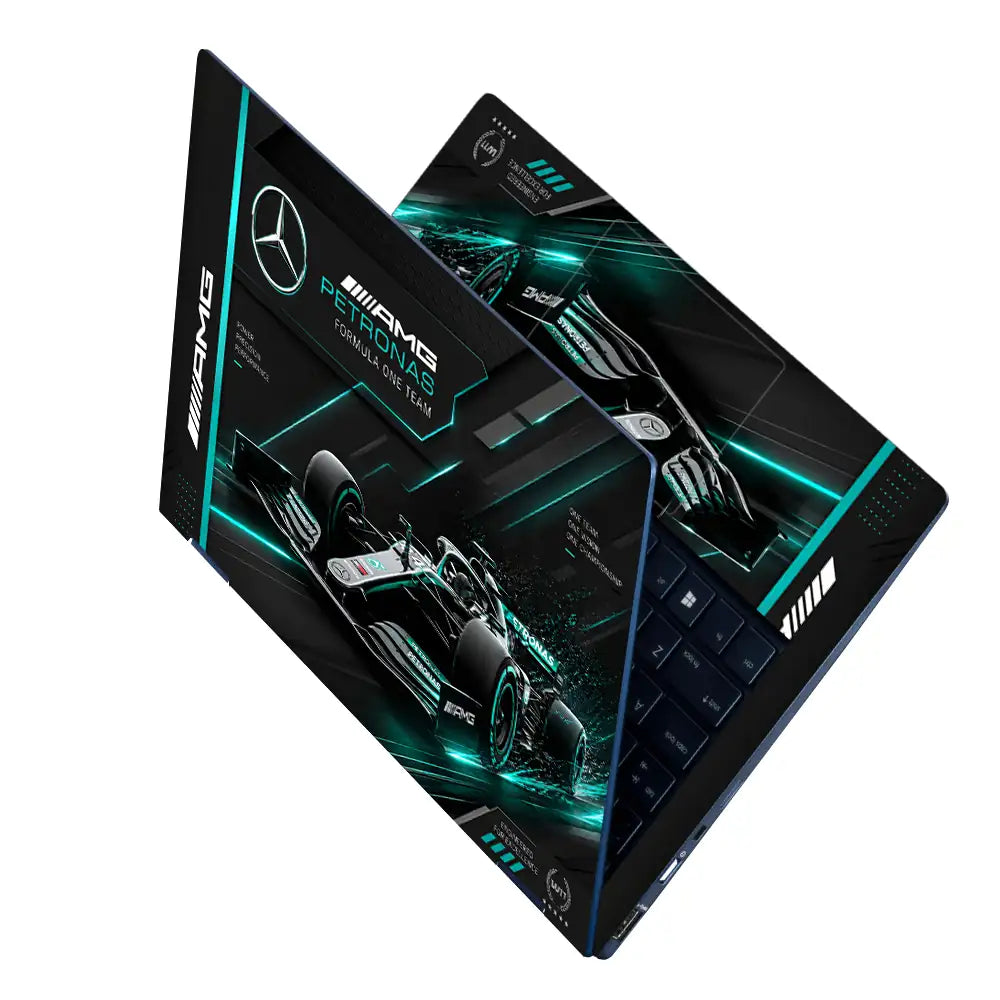 Mercedes AMG Petronas W11 Tech Dark Laptop Skin - View 2