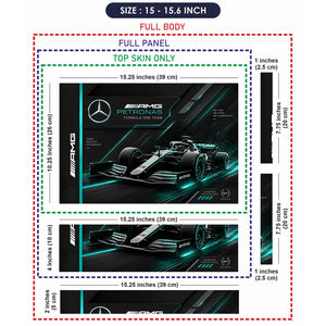 Mercedes AMG Petronas W11 Tech Dark Laptop Skin - View 8