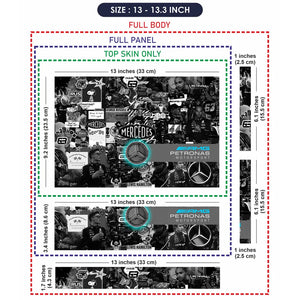 Mercedes F1 Car Driver Collage Laptop Skin - View 6