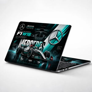 Mercedes W16 Bold Headline Laptop Skin - View 1