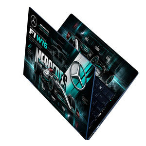 Mercedes W16 Bold Headline Laptop Skin - View 2