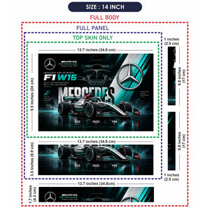 Mercedes W16 Bold Headline Laptop Skin - View 7