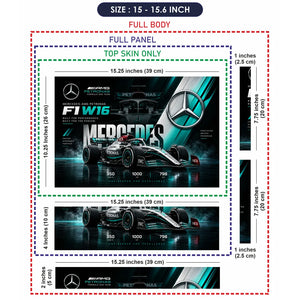 Mercedes W16 Bold Headline Laptop Skin - View 8