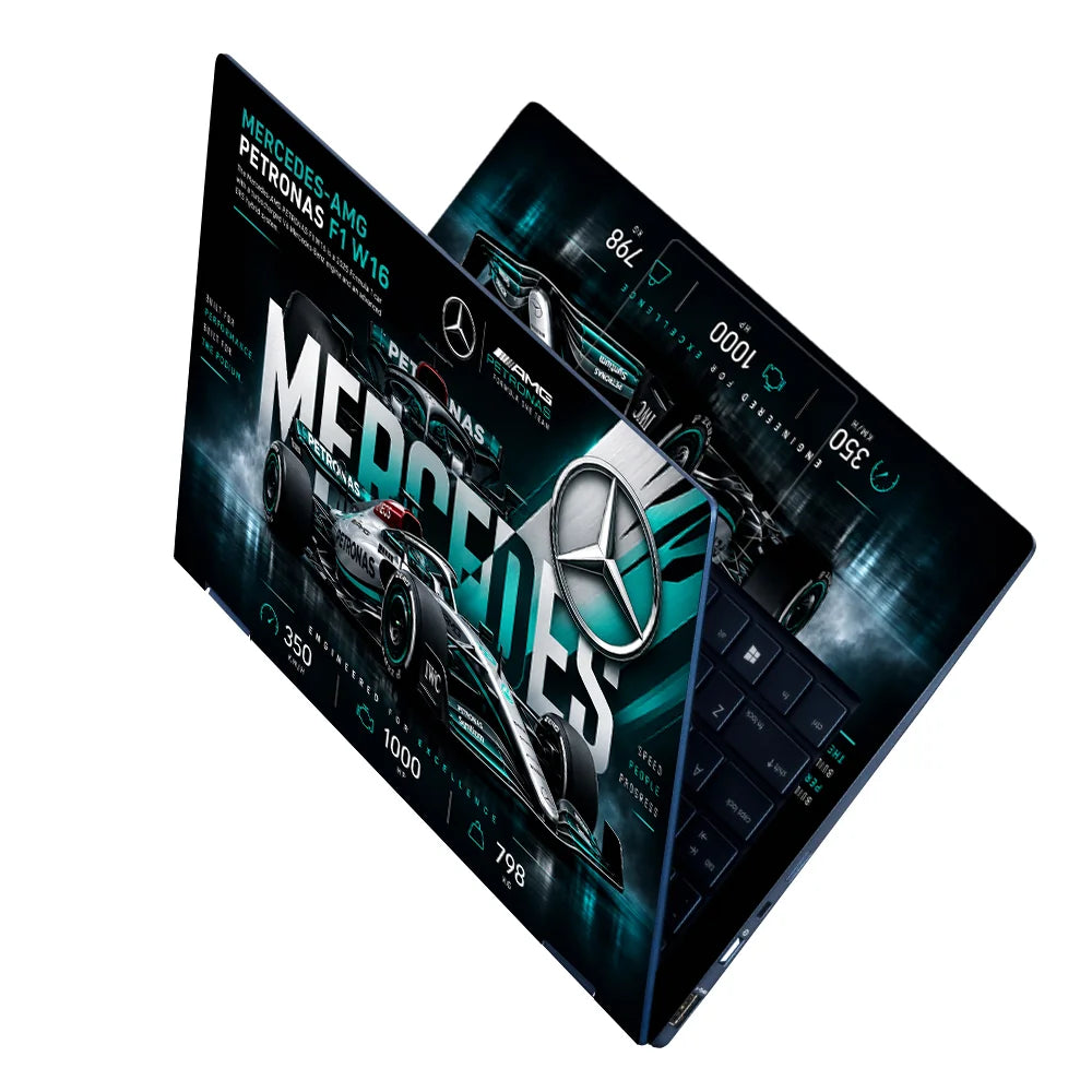Mercedes W16 Spec Icons Laptop Skin - View 2