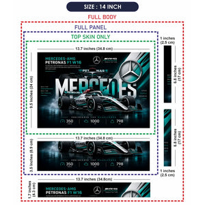 Mercedes W16 Spec Icons Laptop Skin - View 7