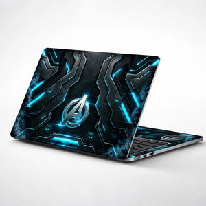 Metal A Emblem Cyan Armor Laptop Skin - View 1