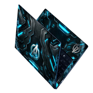 Metal A Emblem Cyan Armor Laptop Skin - View 2