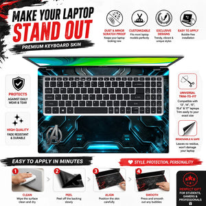 Metal A Emblem Cyan Armor Laptop Skin - View 5
