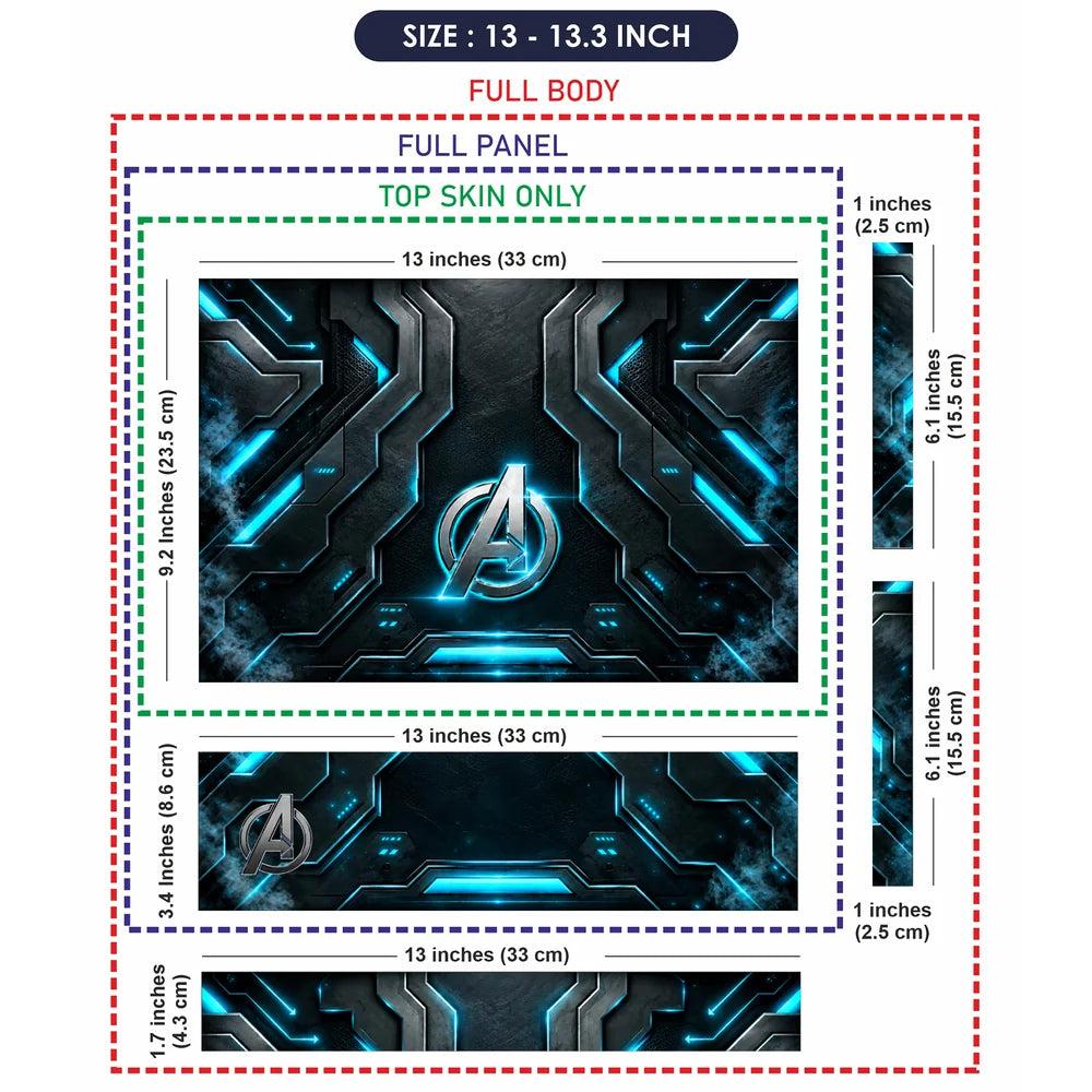 Metal A Emblem Cyan Armor Laptop Skin - View 6