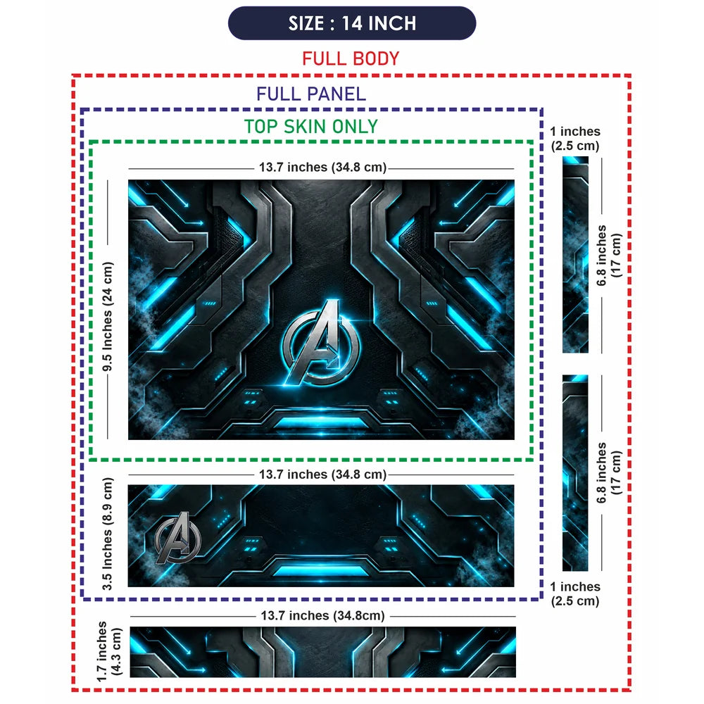 Metal A Emblem Cyan Armor Laptop Skin - View 7