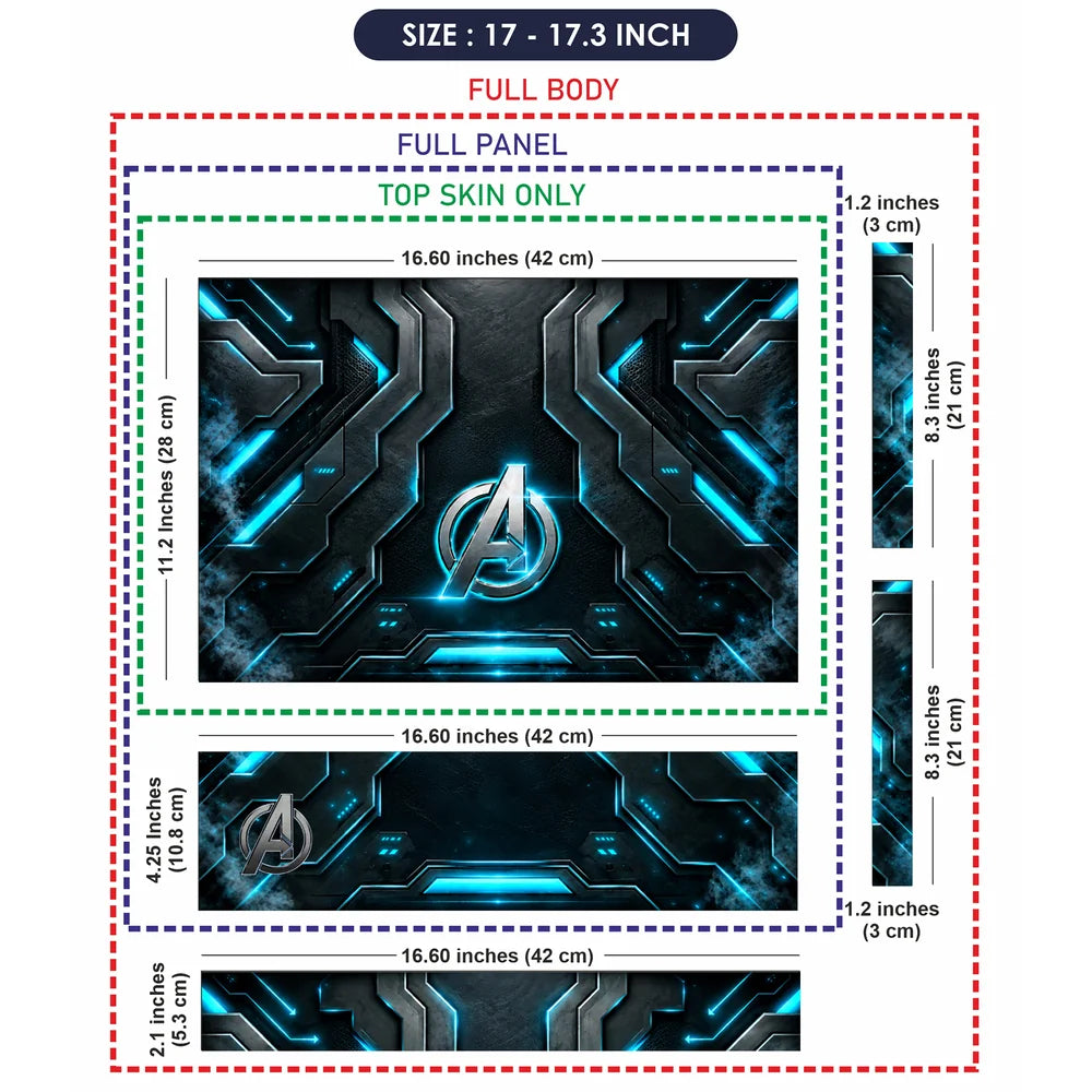 Metal A Emblem Cyan Armor Laptop Skin - View 9