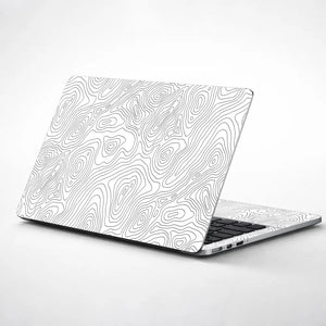 Minimal Abstract Black And White Lines Laptop Skin - View 1