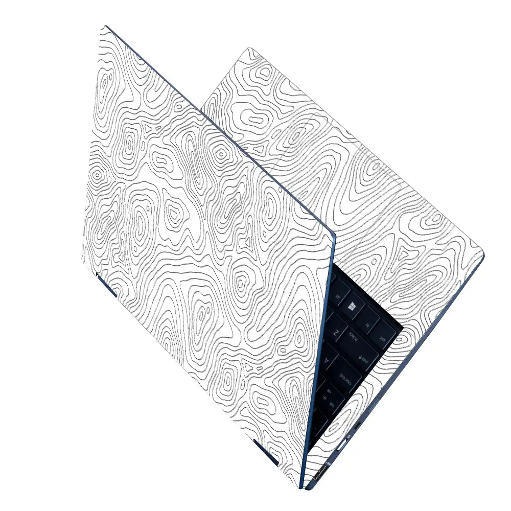 Minimal Abstract Black And White Lines Laptop Skin - View 2