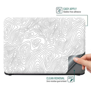 Minimal Abstract Black And White Lines Laptop Skin - View 4