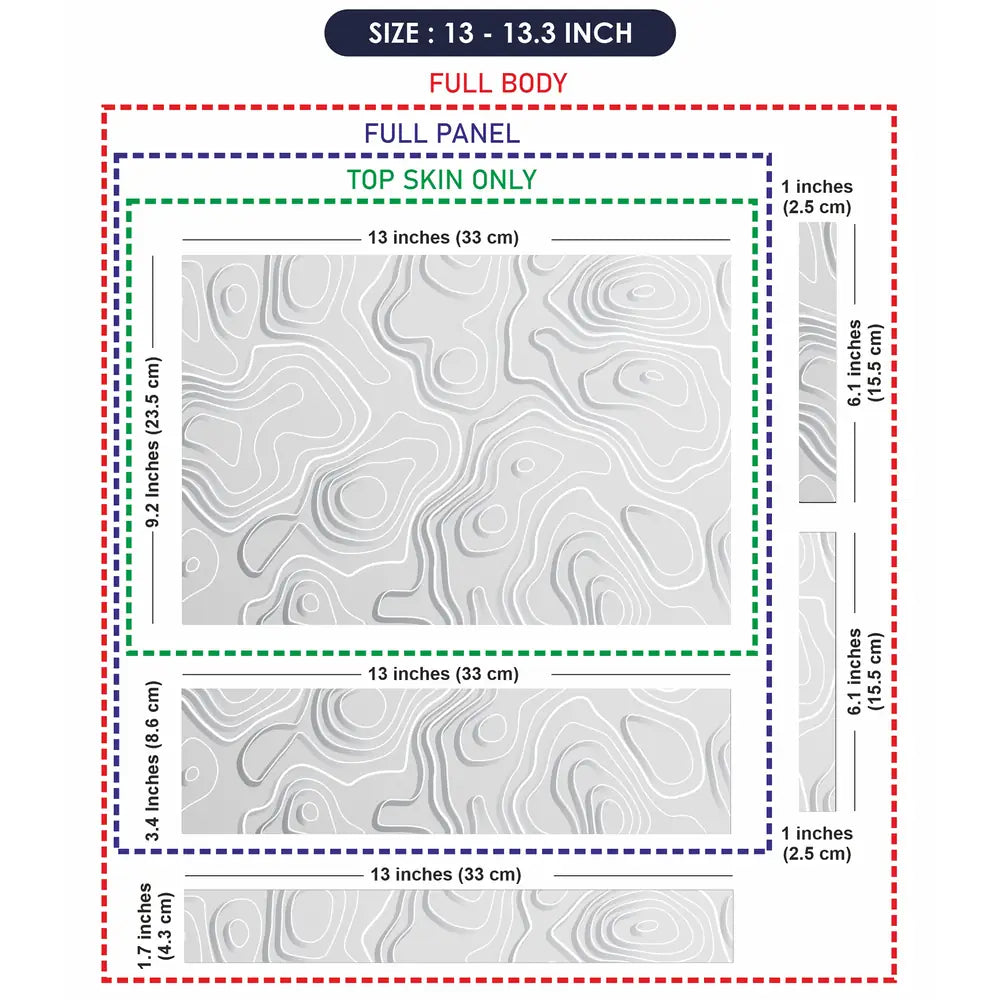 Minimal White Topographic Abstract Design Laptop Skin - View 6