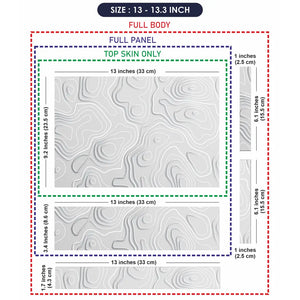 Minimal White Topographic Abstract Design Laptop Skin - View 6