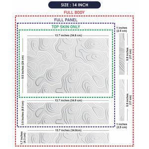 Minimal White Topographic Abstract Design Laptop Skin - View 7