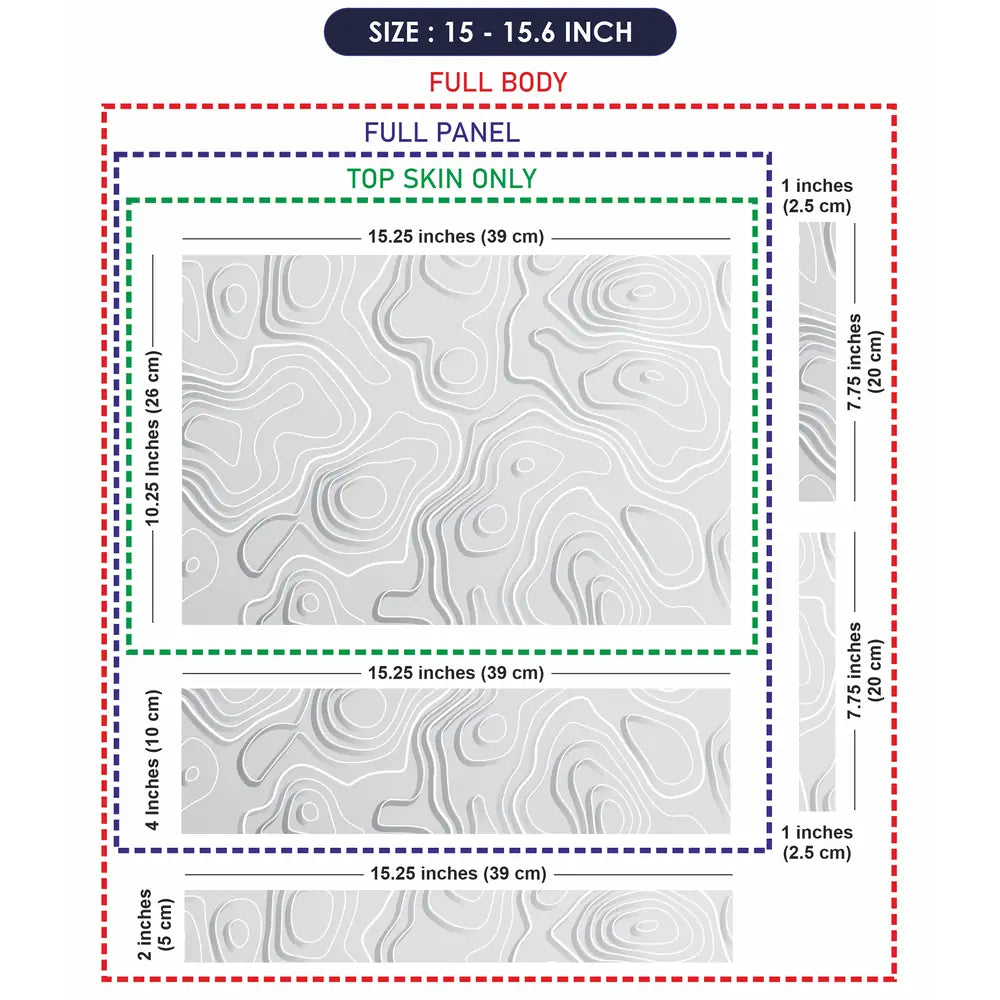 Minimal White Topographic Abstract Design Laptop Skin - View 8