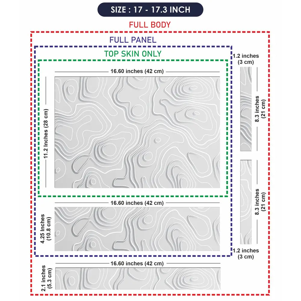 Minimal White Topographic Abstract Design Laptop Skin - View 9