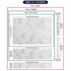 Minimal White Topographic Abstract Design Laptop Skin - View 9
