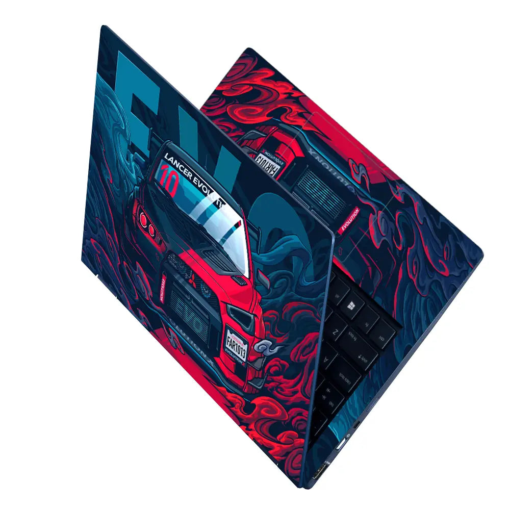 Mitsubishi Lancer EVO RedGlow Laptop Skin - View 2