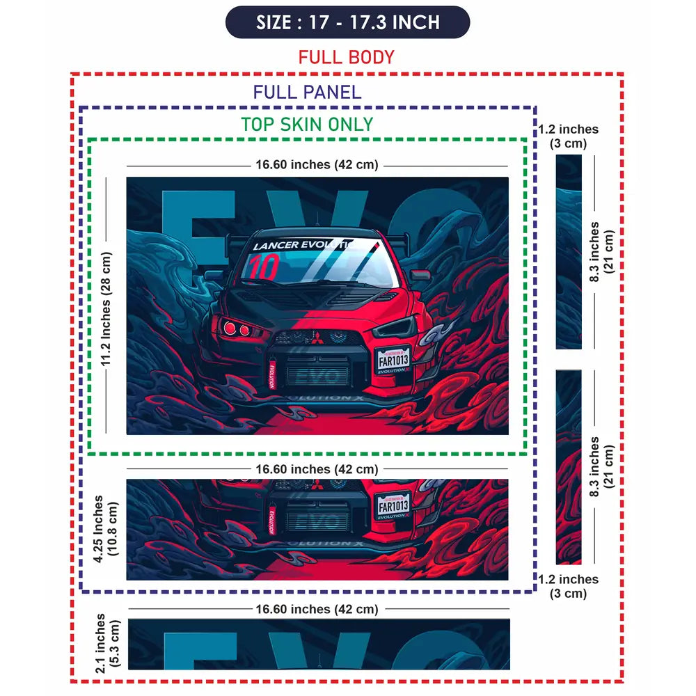 Mitsubishi Lancer EVO RedGlow Laptop Skin - View 9