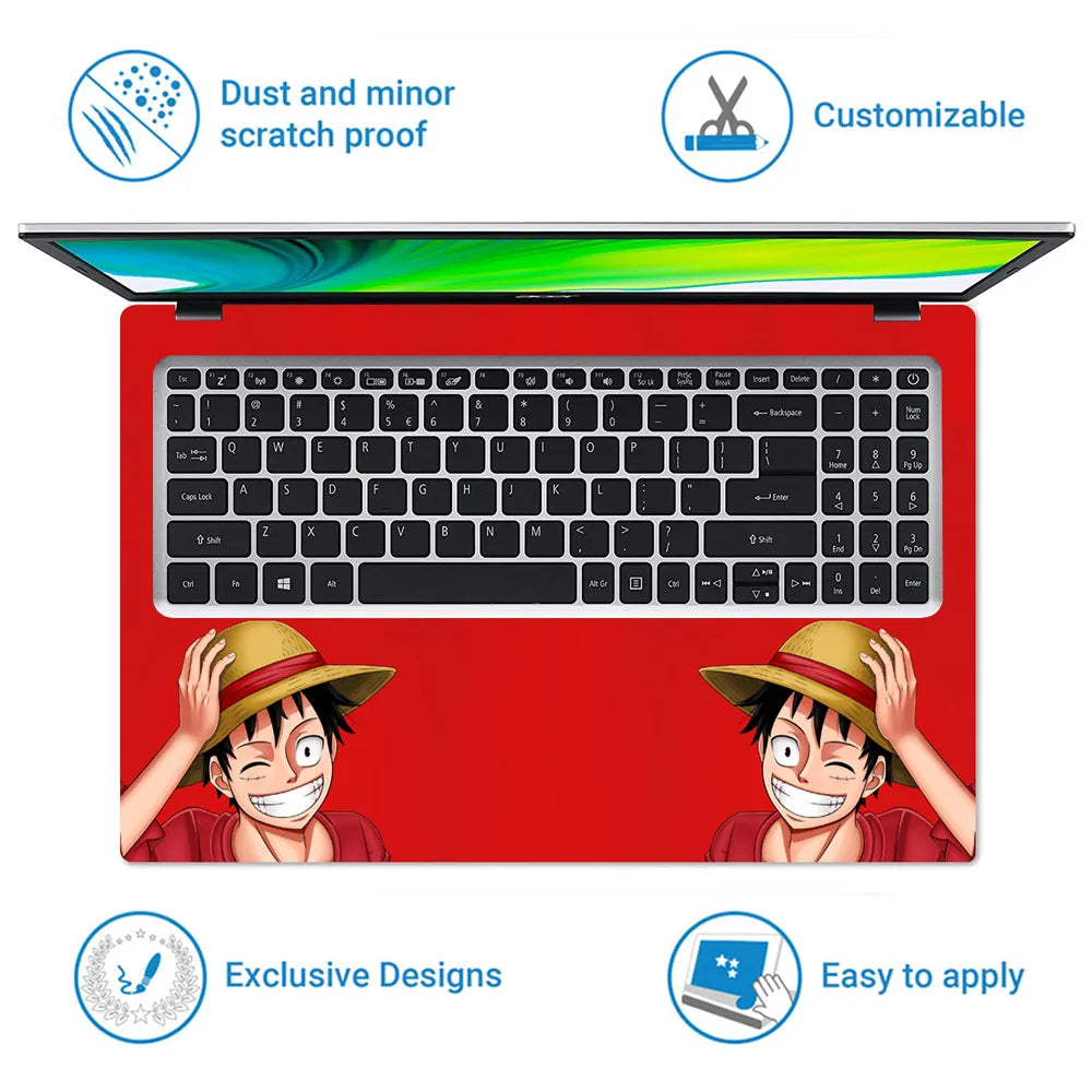Monkey D Luffy Red Laptop Skin - View 5