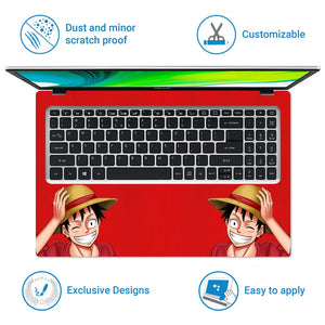 Monkey D Luffy Red Laptop Skin - View 5