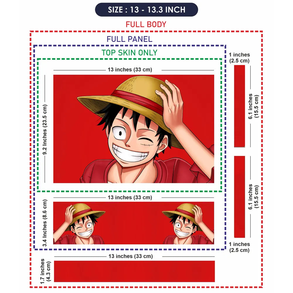 Monkey D Luffy Red Laptop Skin - View 6