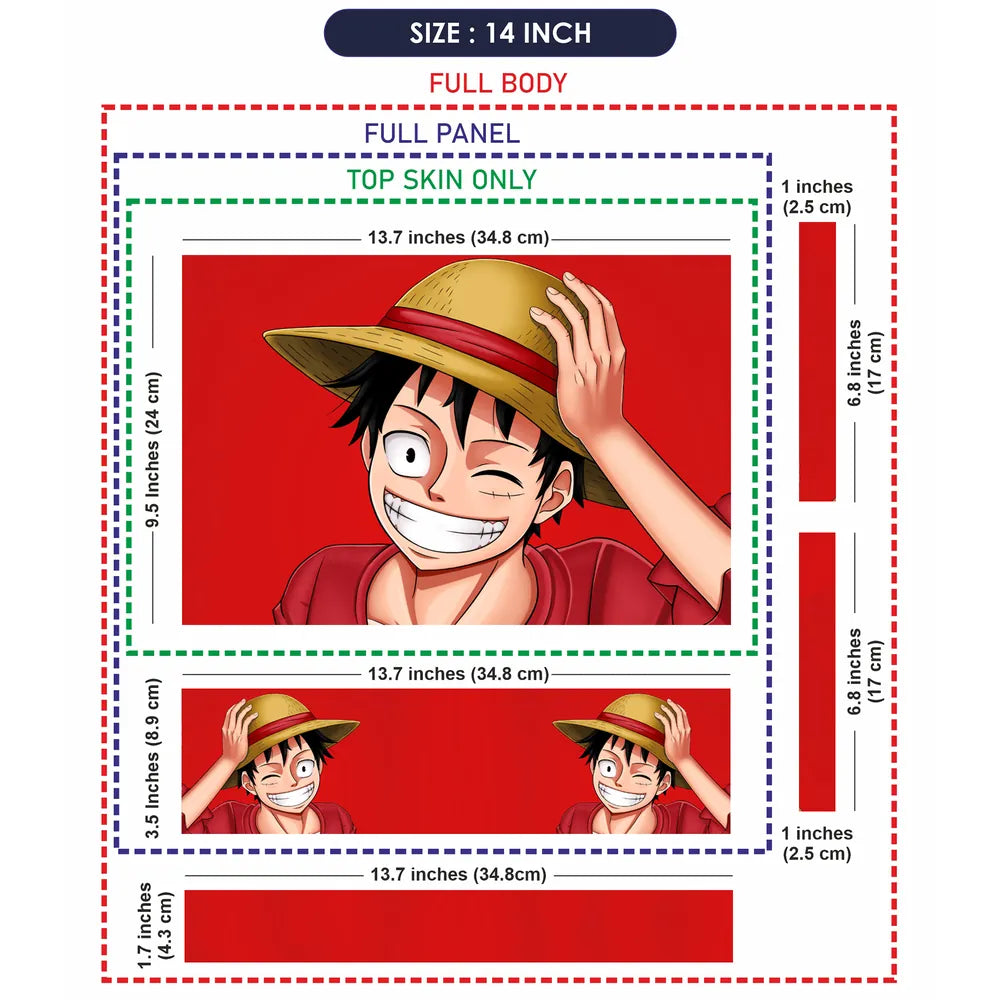 Monkey D Luffy Red Laptop Skin - View 7