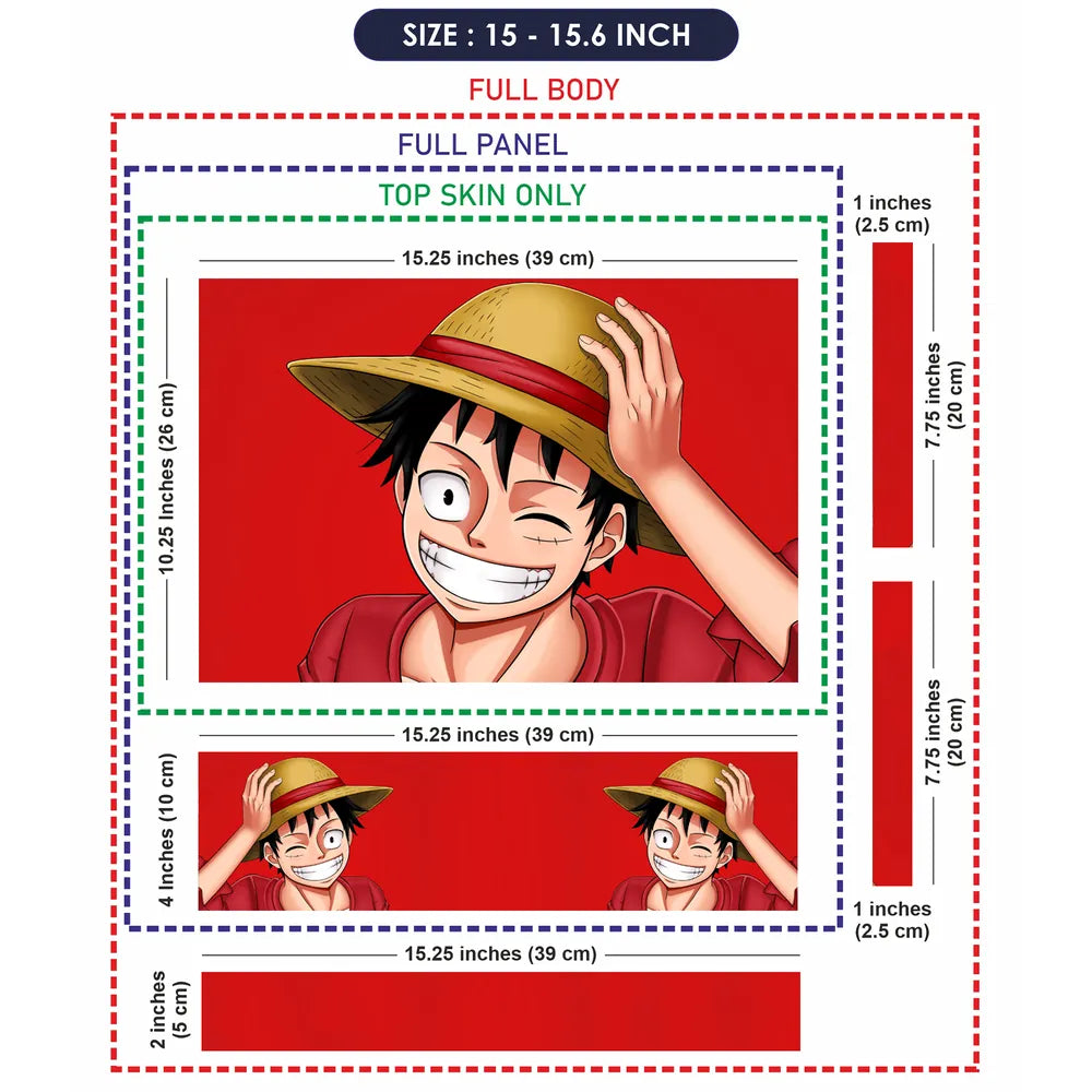 Monkey D Luffy Red Laptop Skin - View 8