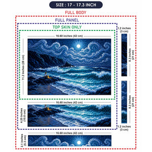 Moonlit Shore Campfire Swirls Laptop Skin - View 9