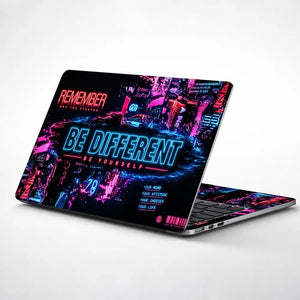 Motivation Be Different Neon Pink Laptop Skin - View 1