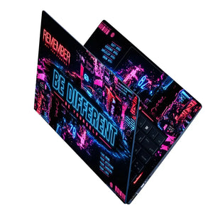 Motivation Be Different Neon Pink Laptop Skin - View 2