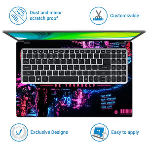 Motivation Be Different Neon Pink Laptop Skin - View 5