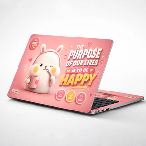 Motivation Bunny Purpose Of Lives Happy Laptop Skin - View 1