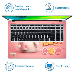 Motivation Bunny Purpose Of Lives Happy Laptop Skin - View 5