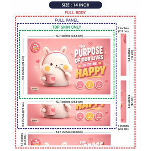 Motivation Bunny Purpose Of Lives Happy Laptop Skin - View 7