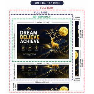 Motivation Deer Dream Believe Achieve Moon Laptop Skin - View 6