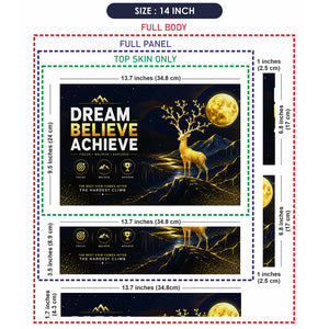 Motivation Deer Dream Believe Achieve Moon Laptop Skin - View 7