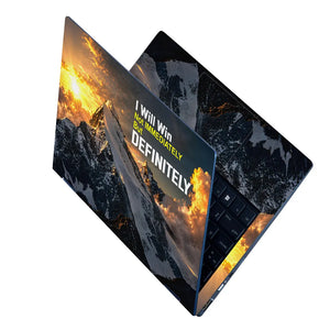 Motivation Mountain Peak Win Definitely Laptop Skin - View 2