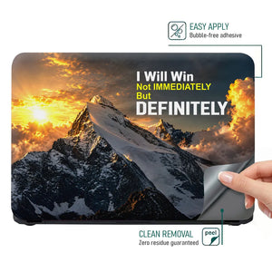 Motivation Mountain Peak Win Definitely Laptop Skin - View 4