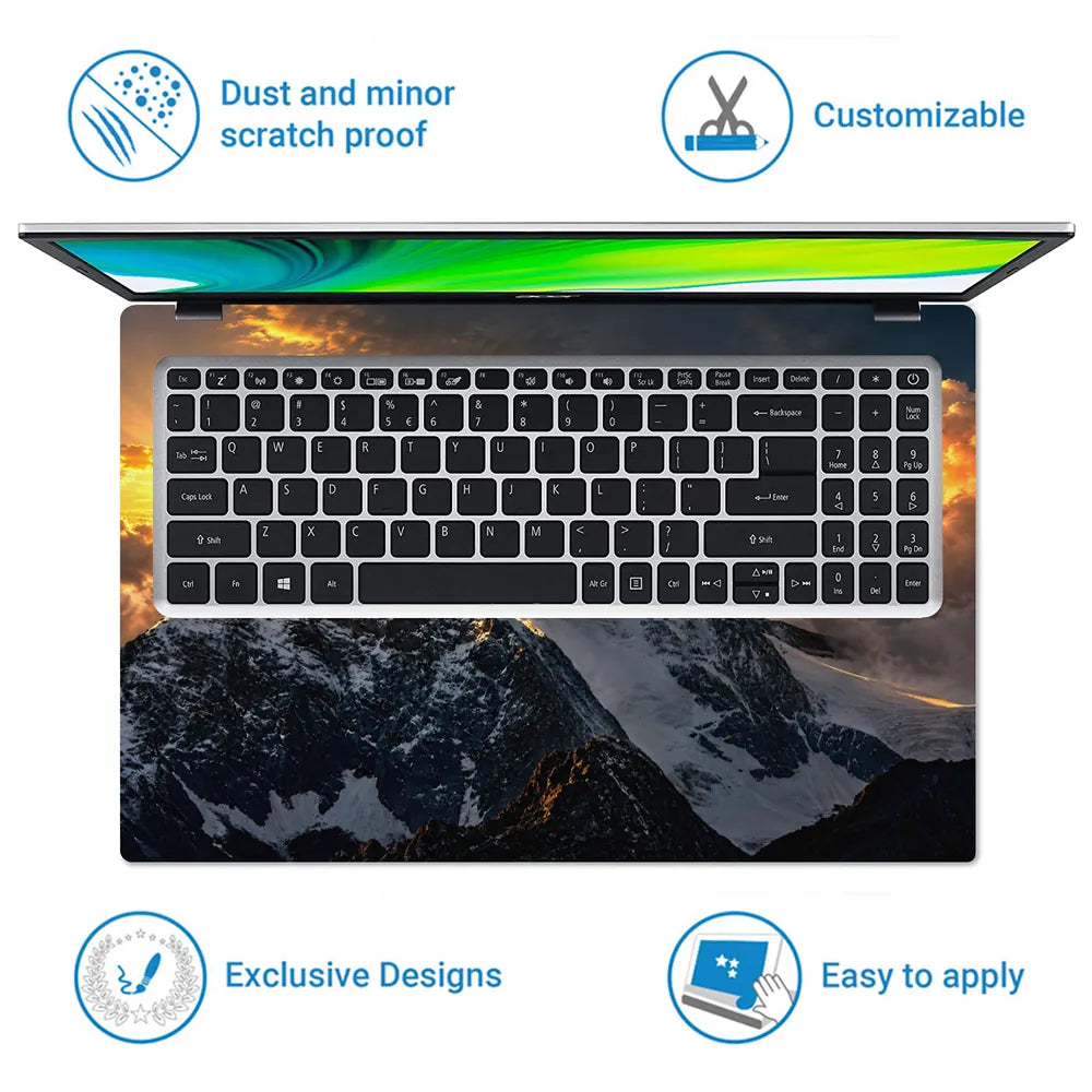 Motivation Mountain Peak Win Definitely Laptop Skin - View 5