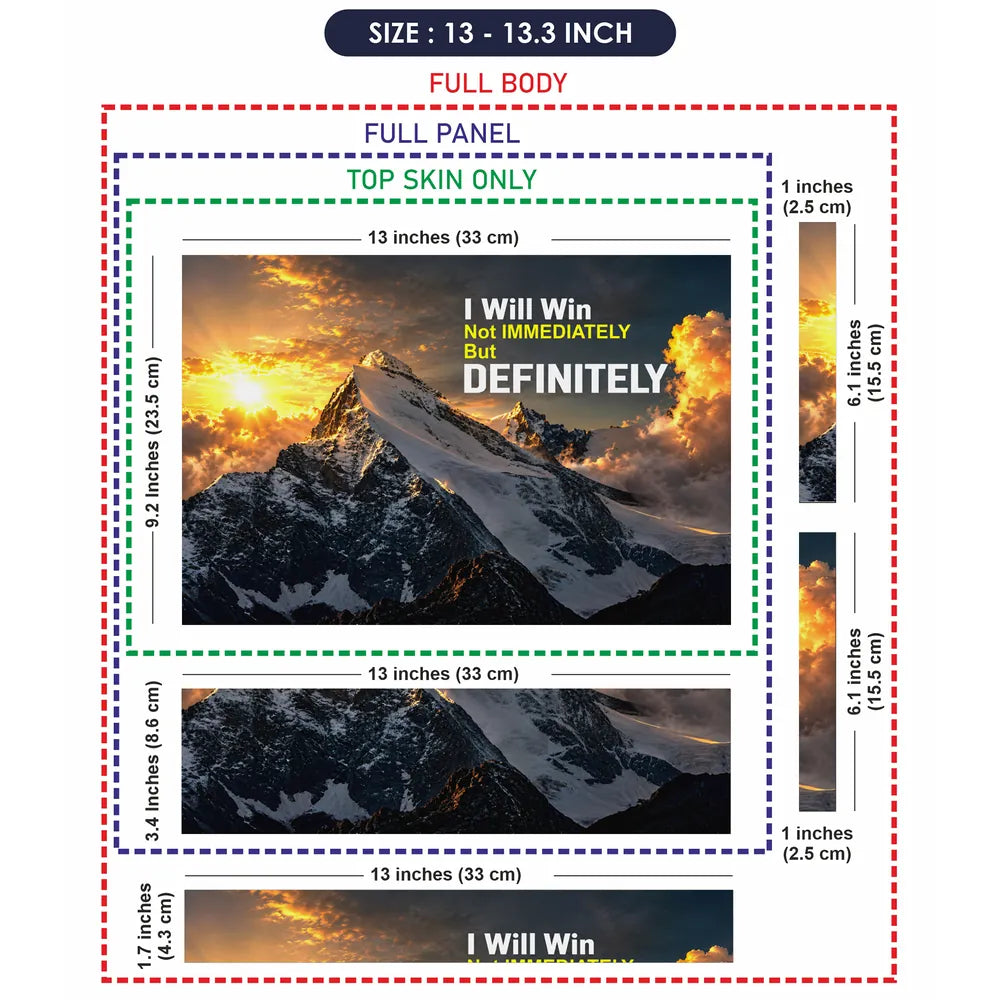 Motivation Mountain Peak Win Definitely Laptop Skin - View 6